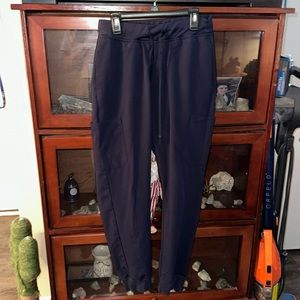 Small Navy Blue Mandala Jogger-Style Scrub Pants
